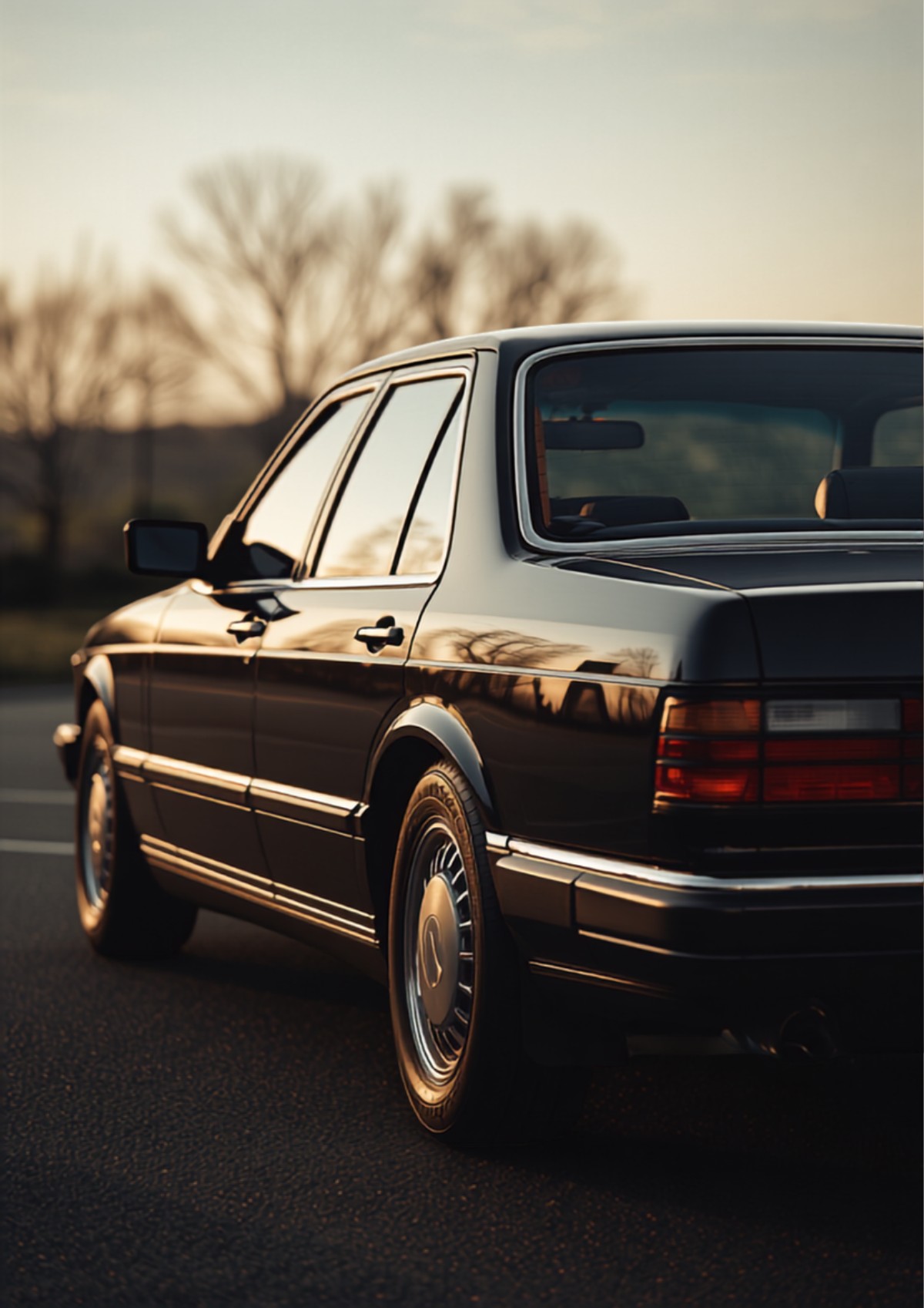 Gepflegter Youngtimer im Abendlicht